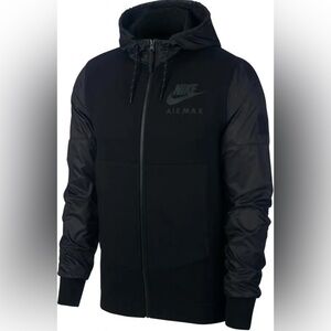 Nike Air Max Black Full-Zip Hoodie Windbreaker Men’s Large